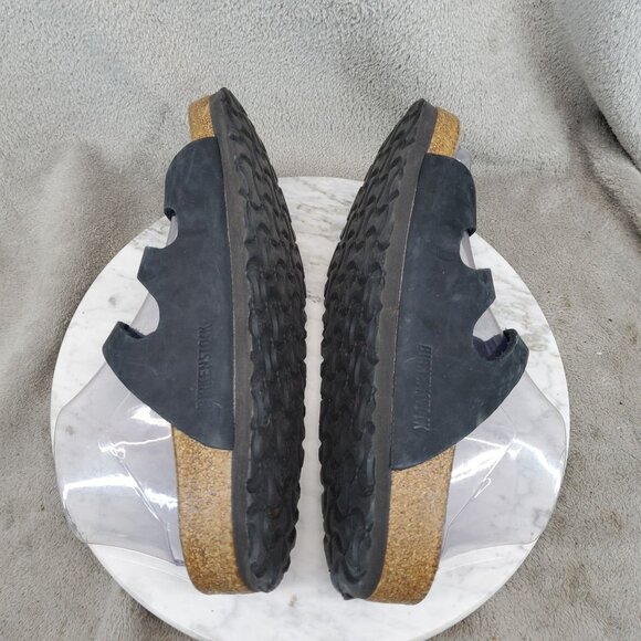 Birkenstock Shoes Womens EU 38 US 7-7.5 Black Leather Florida Sandals - Picture 7 of 10